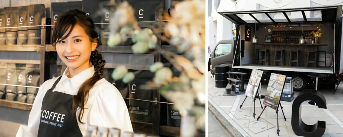 渋谷ヨシモト∞ホール屋外 BAR TRUCK MEDIA TLUX内移動型コーヒーショップC COFFEE BAR