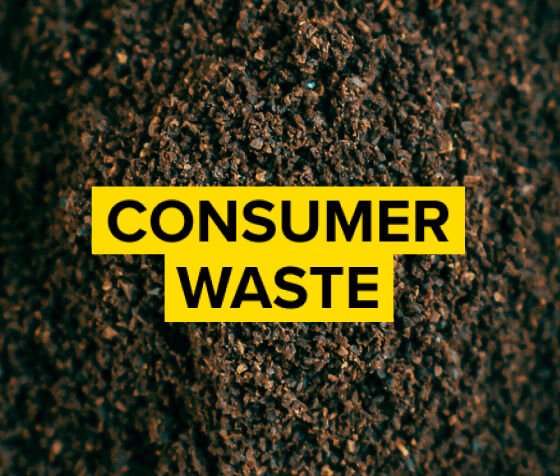 消費者廃棄物代表のコーヒーカスを使用