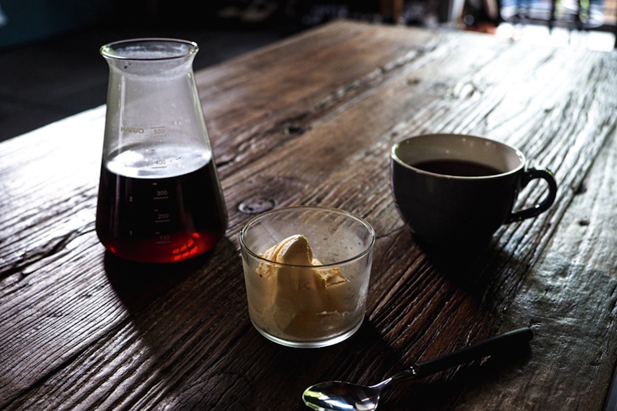 アイスクリームとコーヒー