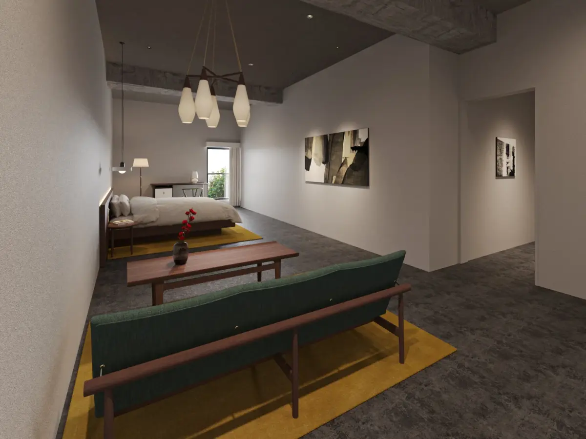 モダンなデザインのホテル客室