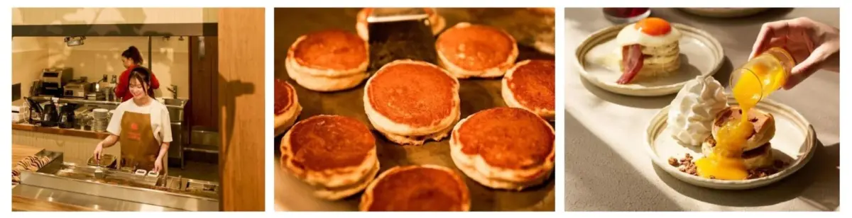 パンケーキ調理風景