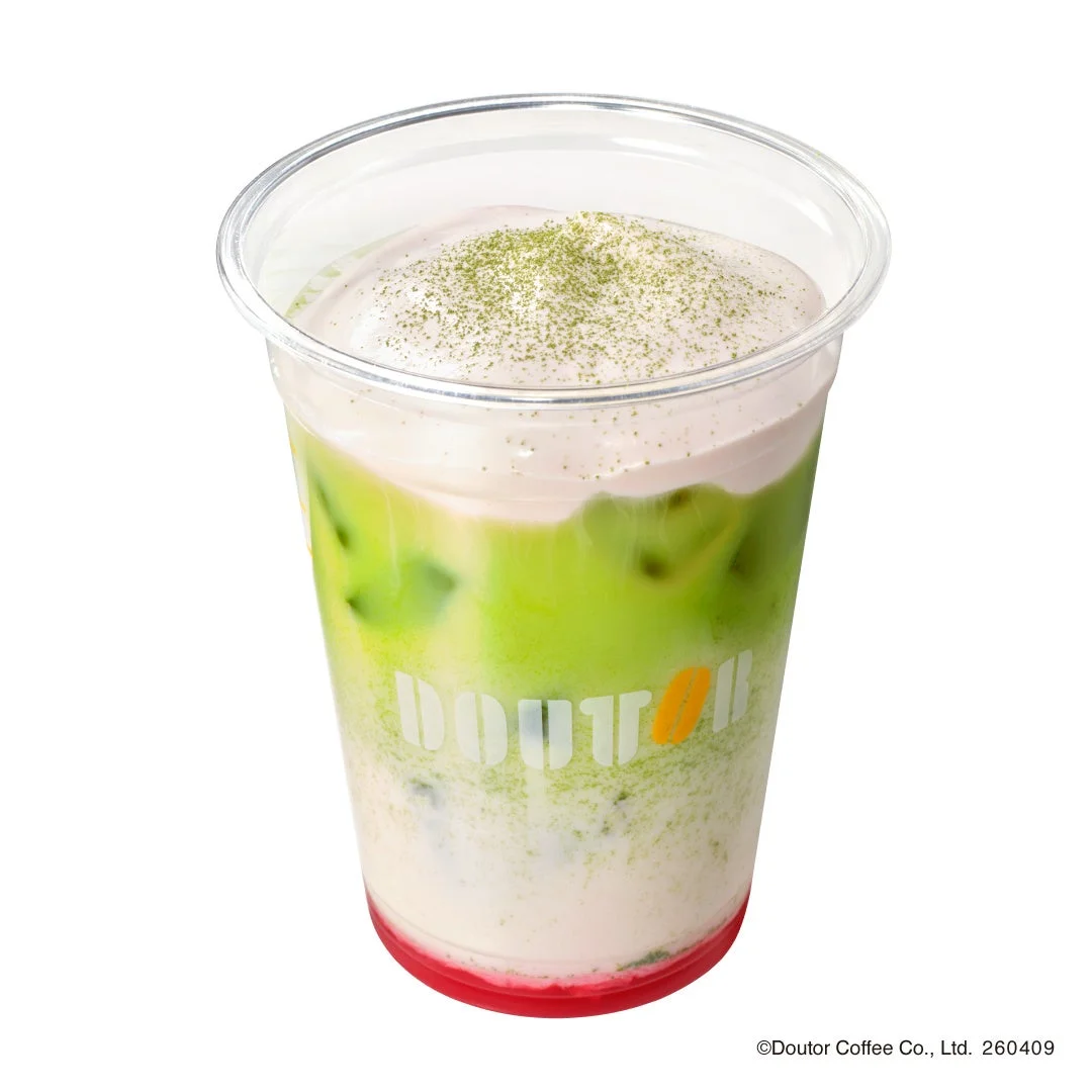 ドトール パークカフェ YOYOGIの限定メニュー例（抹茶ラテ風ドリンク）