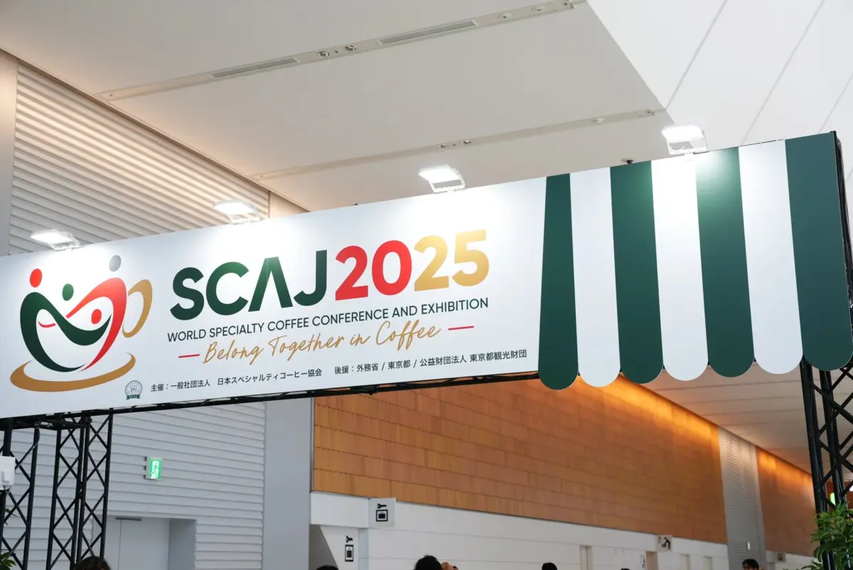SCAJ 2025ワールドスペシャルティコーヒー会議・展示会の告知看板
