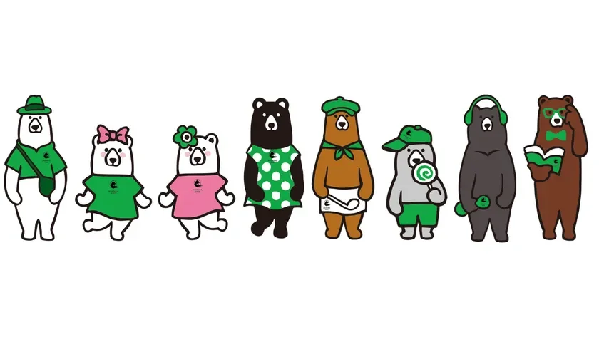 8匹のクマのキャラクター