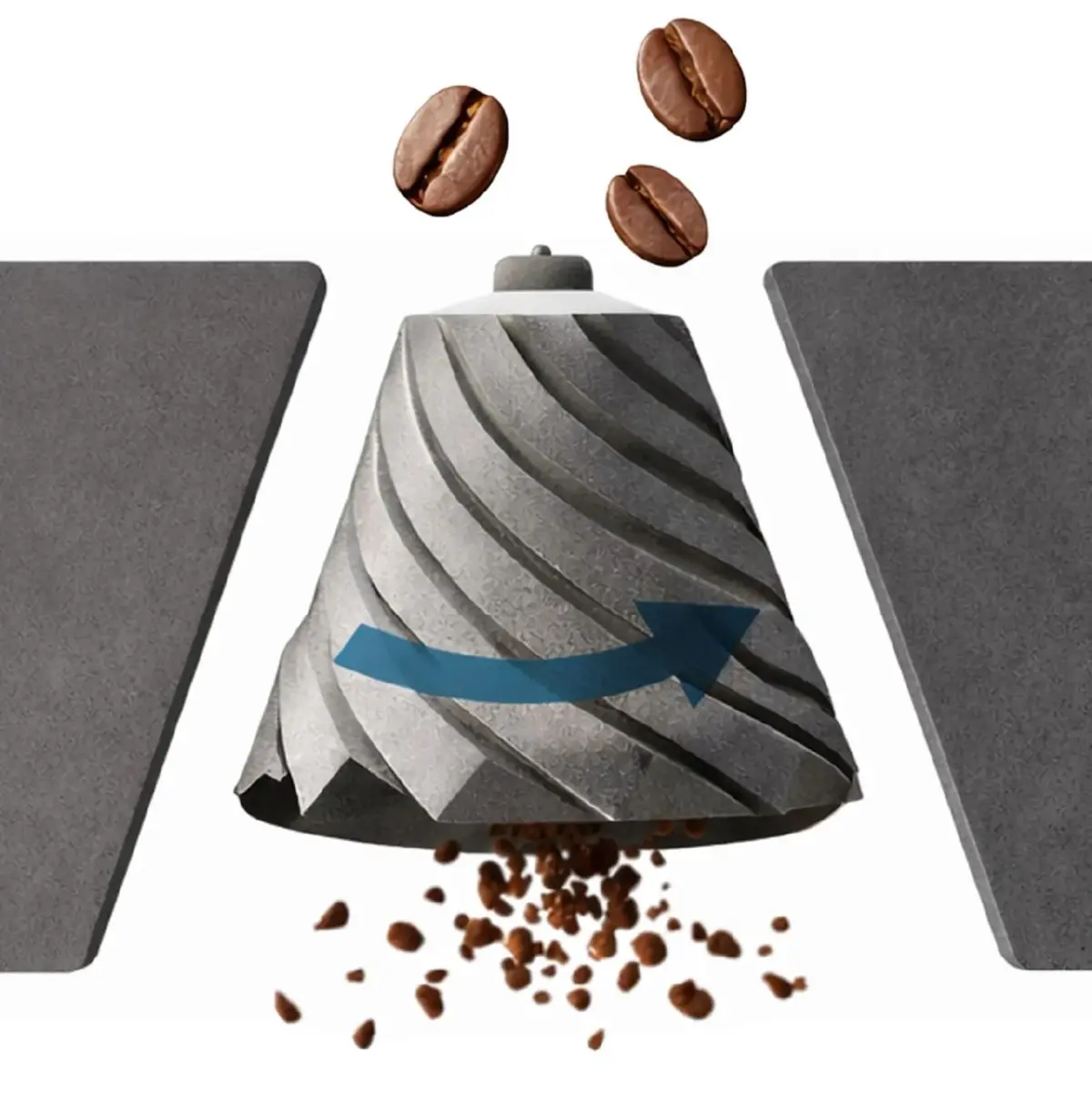 コニカルミルの構造を示すイラスト