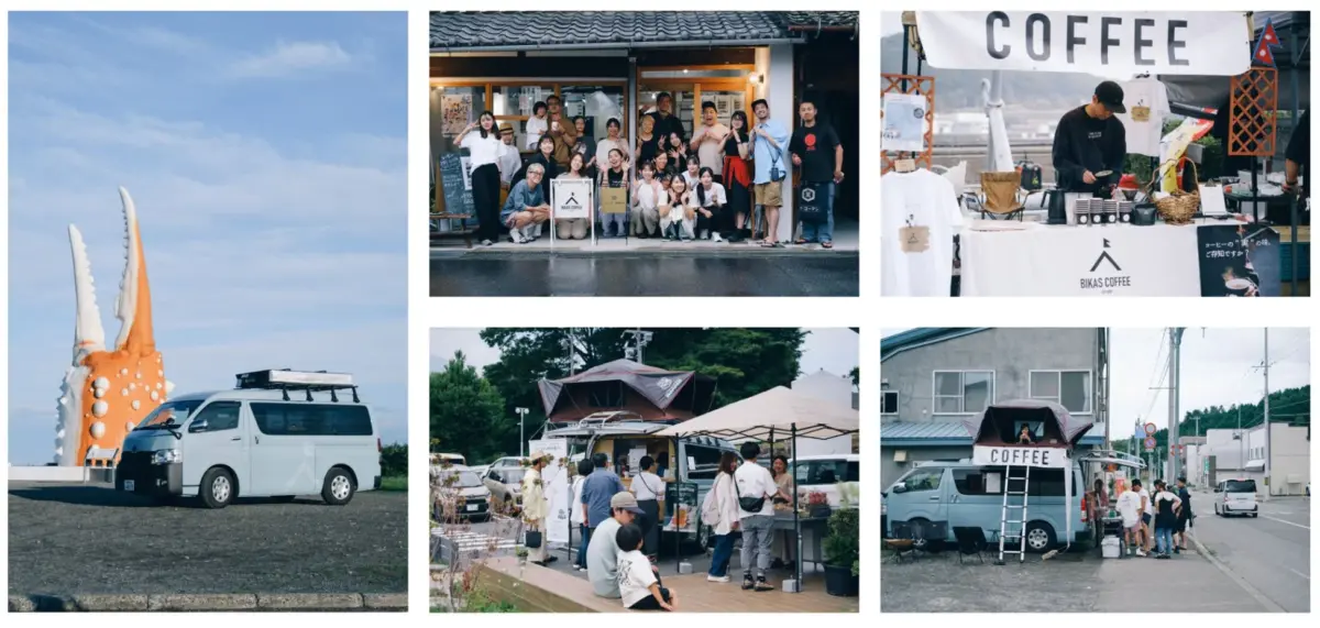BIKAS COFFEEの移動販売車とイベントの様子