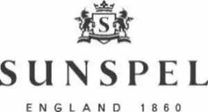 Sunspel logo a crest with a crown above the word SUNSPEL and England 1860 beneath
