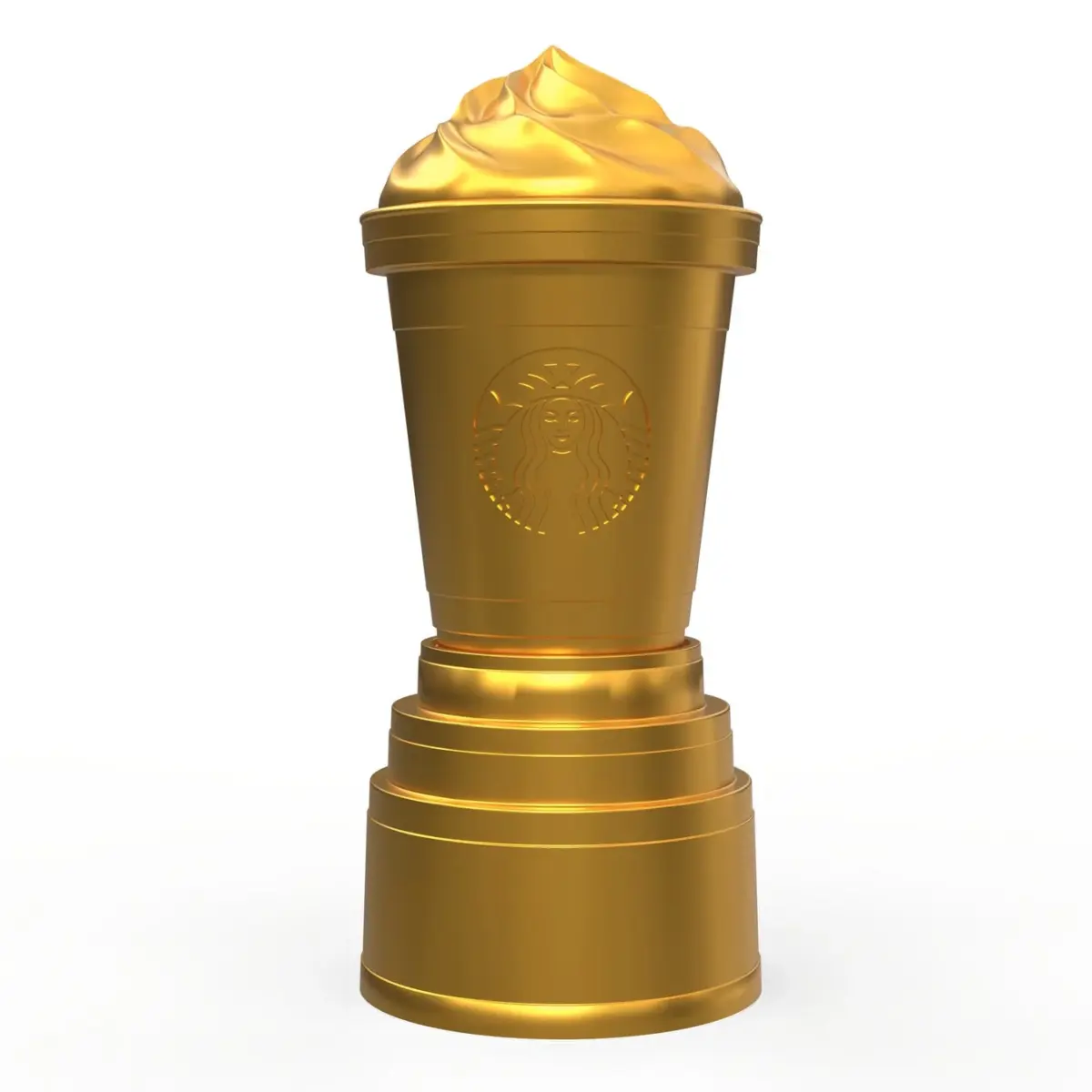 金のフラペチーノ像