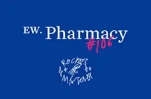 e91bf06659ac07d959596aaaa7e59ca6 | コーヒーステーション EW Pharmacy logo on a blue background featuring pink 106 and a small white circular emblem