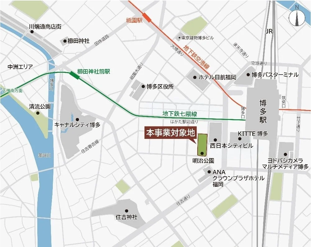 福岡市博多区周辺の地図