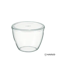 Clear round storage container with a snap on lid suitable for food storage