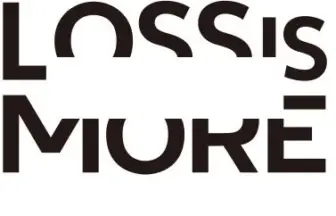 Logo for a liquor shop and cafe bar in Fukuoka with large stylized text LOSSIS MORE