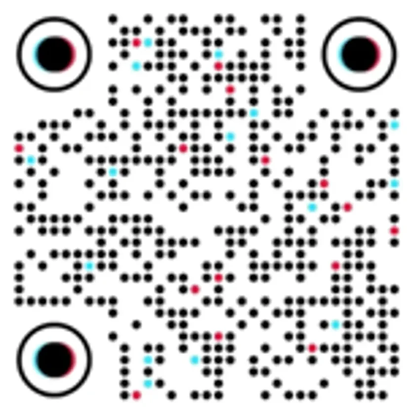TikTokの公式プロフィールへのリンクを示すQRコード
