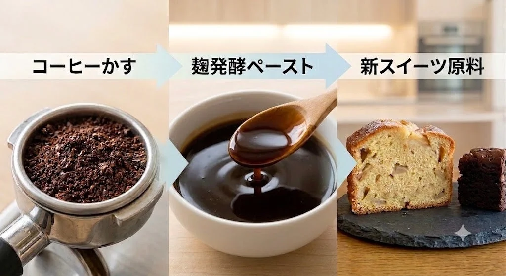 コーヒーかす発酵プロセス