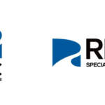 REC Specialty Coffee logo left vertical emblem with blue curved shape and REC text below right horizontal logo with blue curved shape and bold REC followed by SPECIALTY COFFEE
