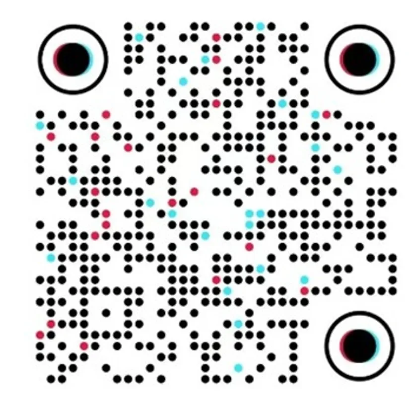 TikTokの公式アカウントへのリンクを含むQRコード