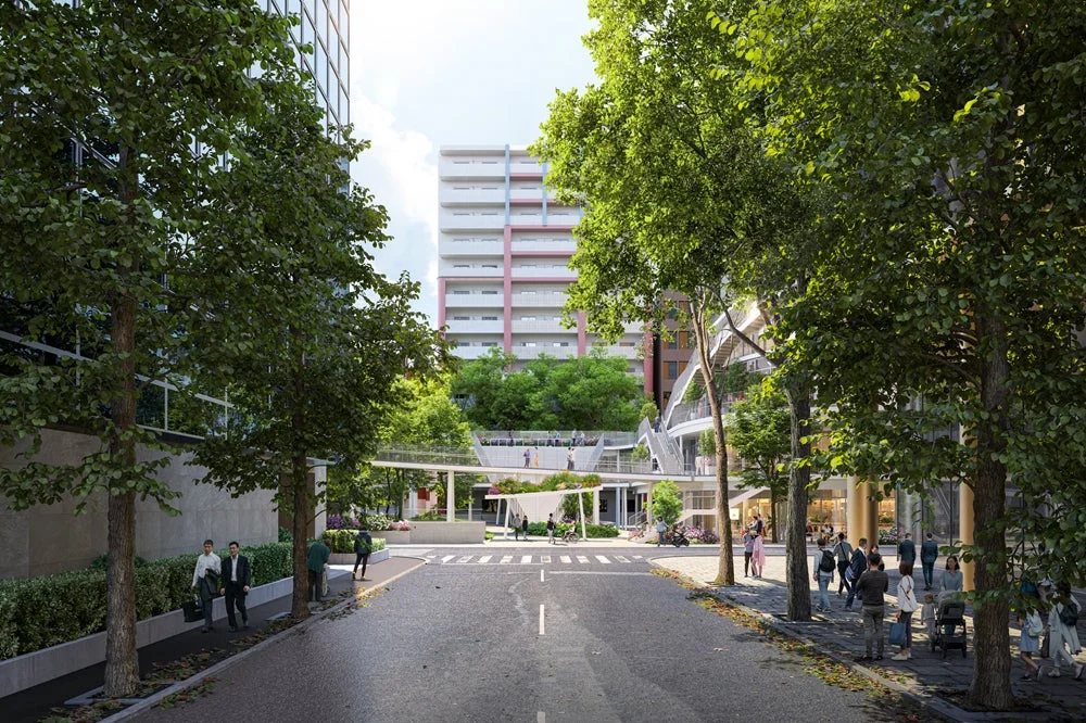 緑豊かな都市空間のエントランスゲート