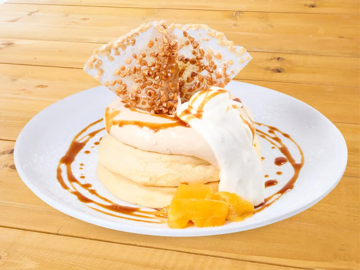 塩キャラメルクリームのリコッタパンケーキ