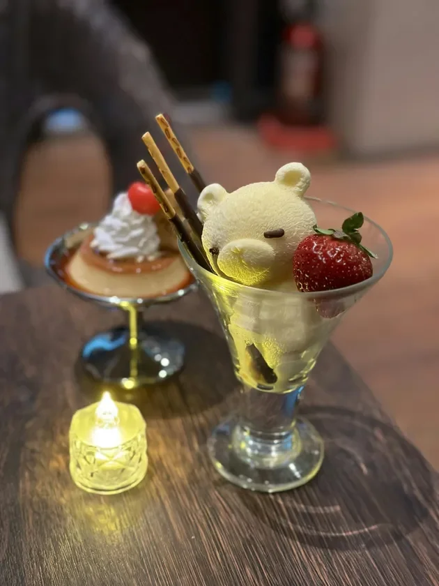 レトロプリンとくまちゃんアフォガード