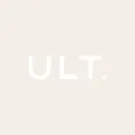 ULT in white text centered on a pale beige background minimalist logo