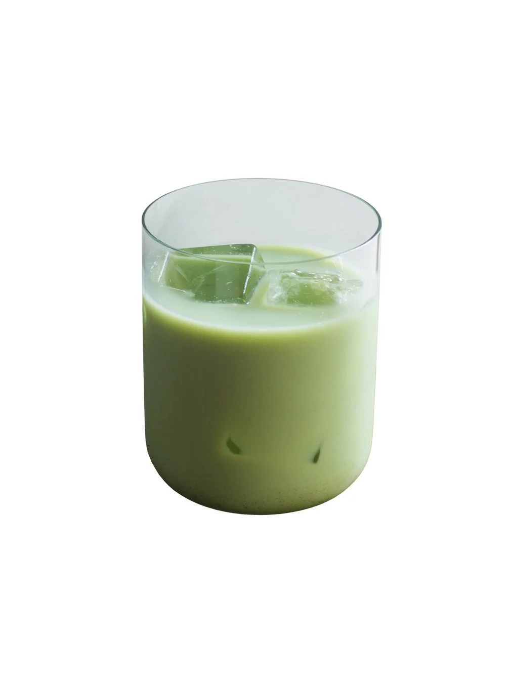 抹茶ラテのような緑色の冷たい飲み物