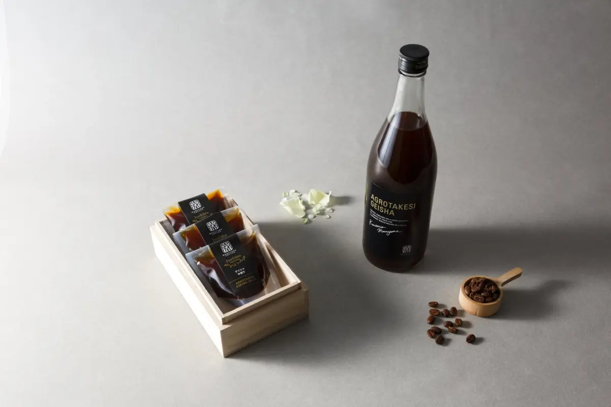 アグロタケシ ゲイシャのアイスコーヒーとコーヒーゼリー