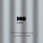 Logo reads DIMO higher on a textured light gray background with the words The First Resonance and June 26 2026 beneath as an announcement cover