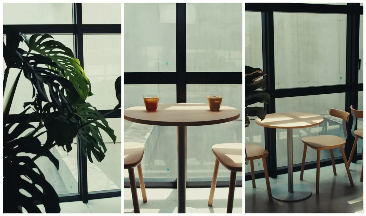 カフェのインテリアと植物