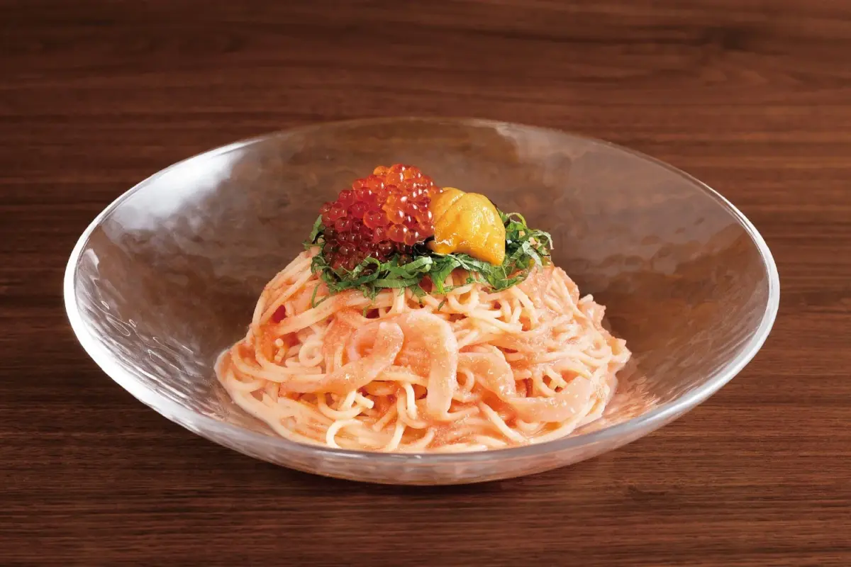 うにといくらの博多明太子 冷製パスタ