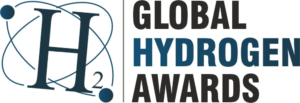 Global Hydrogen Awards logo with a stylized H₂ atom on the left and the bold text GLOBAL HYDROGEN AWARDS in black and blue on the right