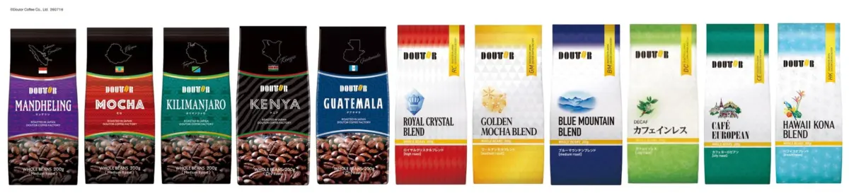ドトールコーヒーのコーヒー豆ラインナップ