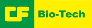 CF Bio Tech logo green left block with yellow CF and a yellow right block with green Bio Tech text
