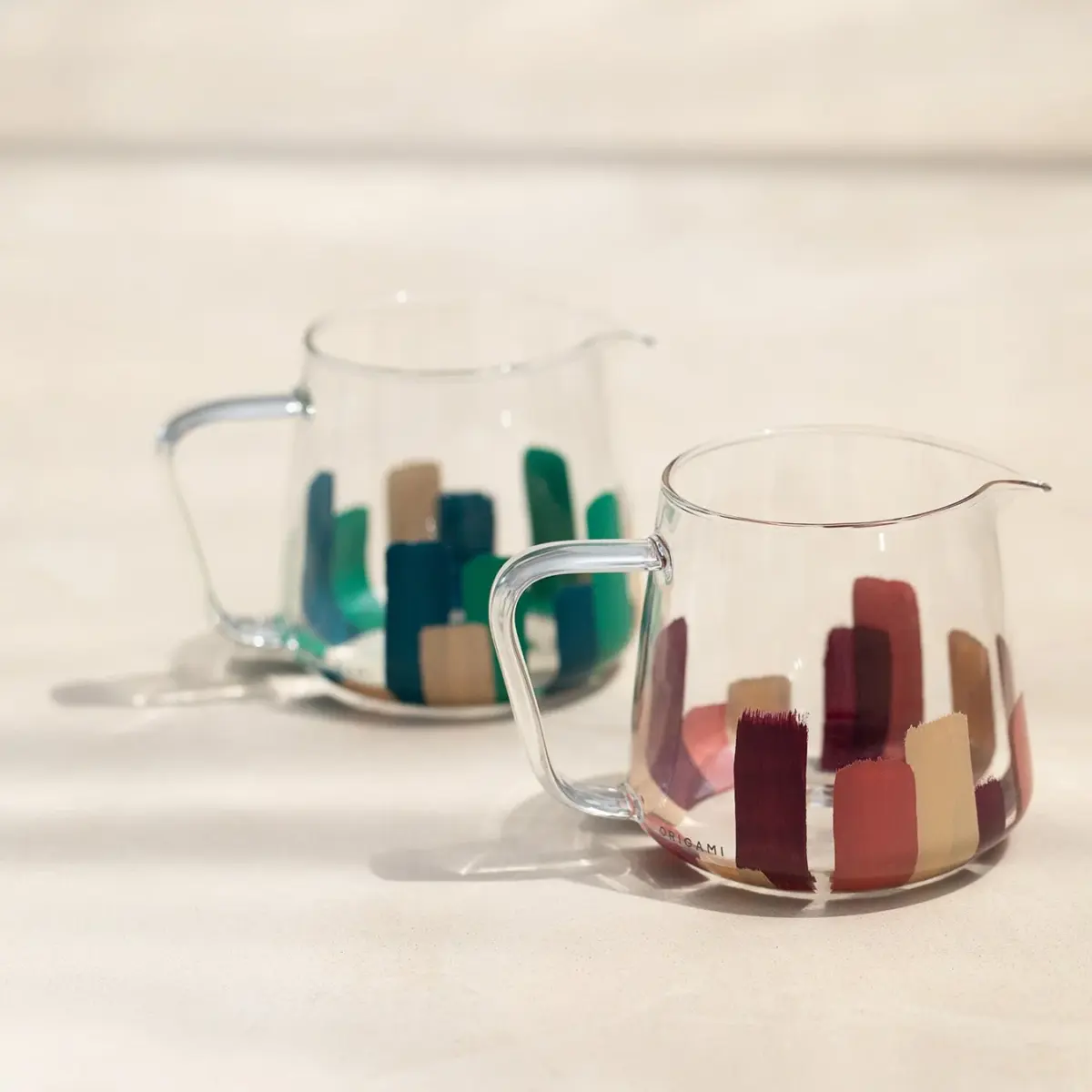 ORIGAMI×Maruyoshi Kosaka Aroma Glass Server [Stripes] ao / fuji