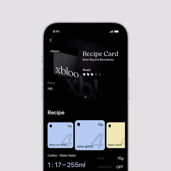 スマートフォンのxBloomアプリ画面