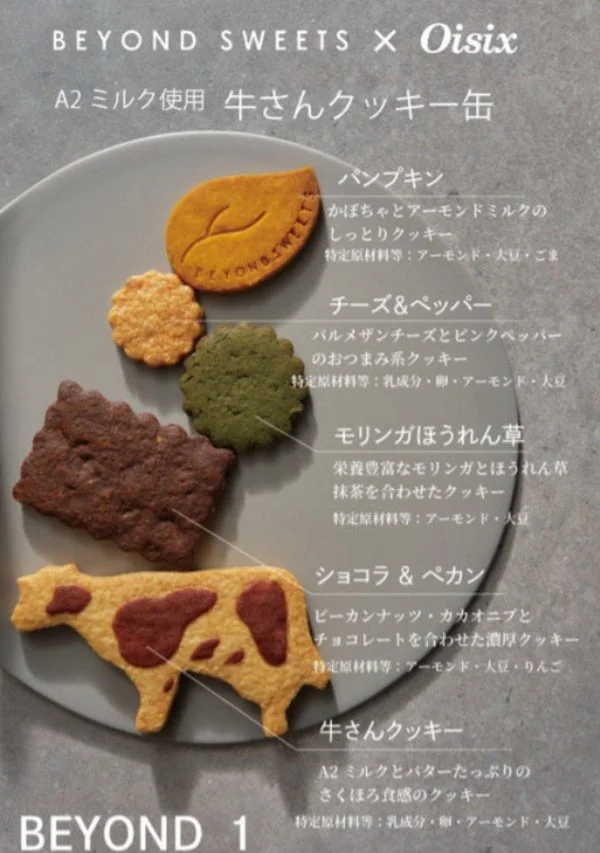 5種類のクッキー