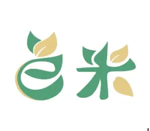 Abstract logo with green and gold leaves forming two shapes eco friendly motif