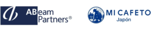 Logos for ABeam Partners and MICAFETO Japão shown side by side for a partnership