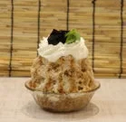 カフェオレかき氷のアップ