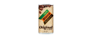 Can of DyDo Blend Original coffee with coffee beans on the beige label Original branding visible