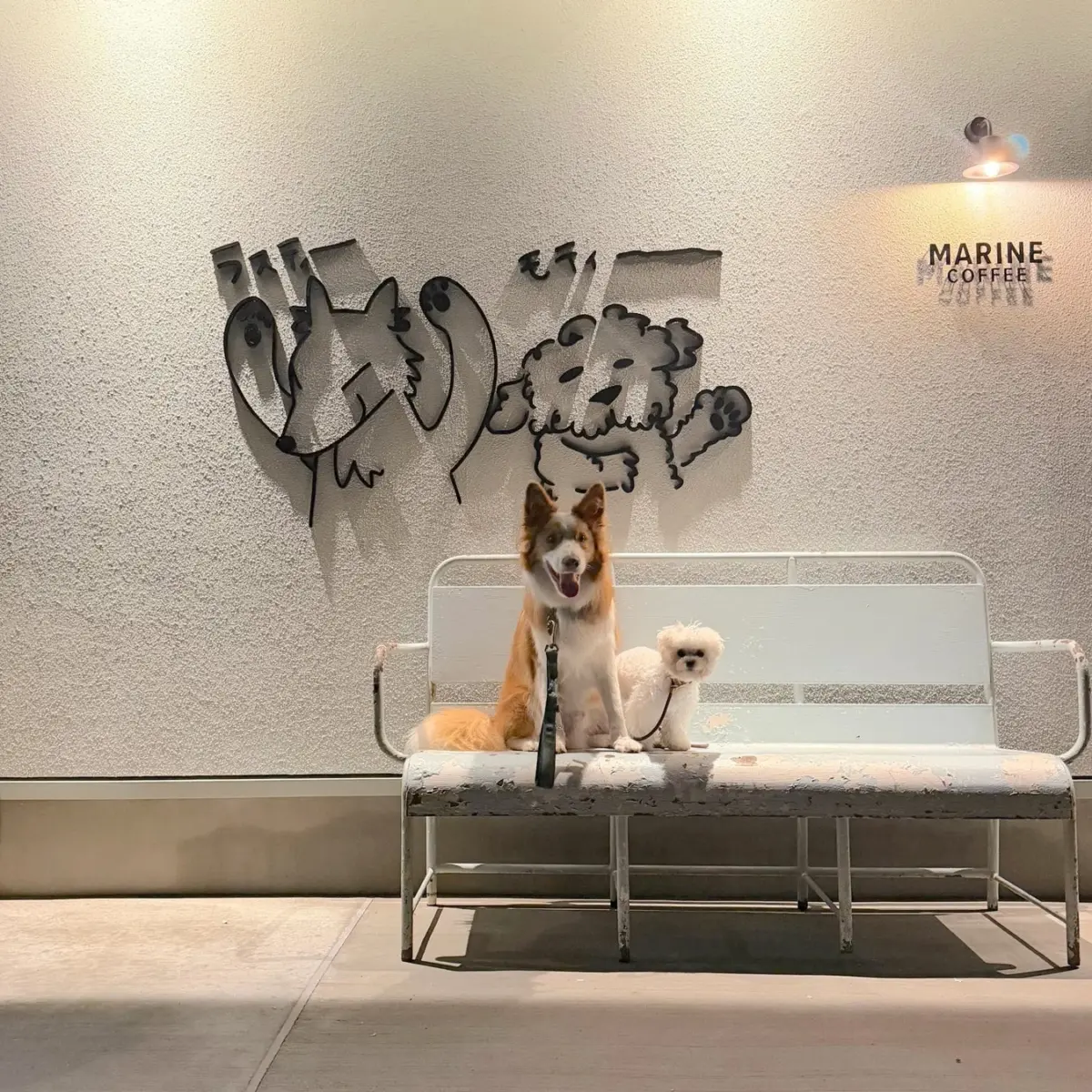 MARINE COFFEEのロゴとキャラクター「ラスティ」「モティ」