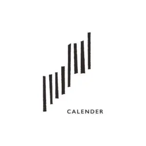 59ec1f5911f3b9b9d499e55dc09e5e1e | コーヒーステーション Calender logo a rising sequence of black vertical bars forming a stair step motif with the word CALENDER beneath