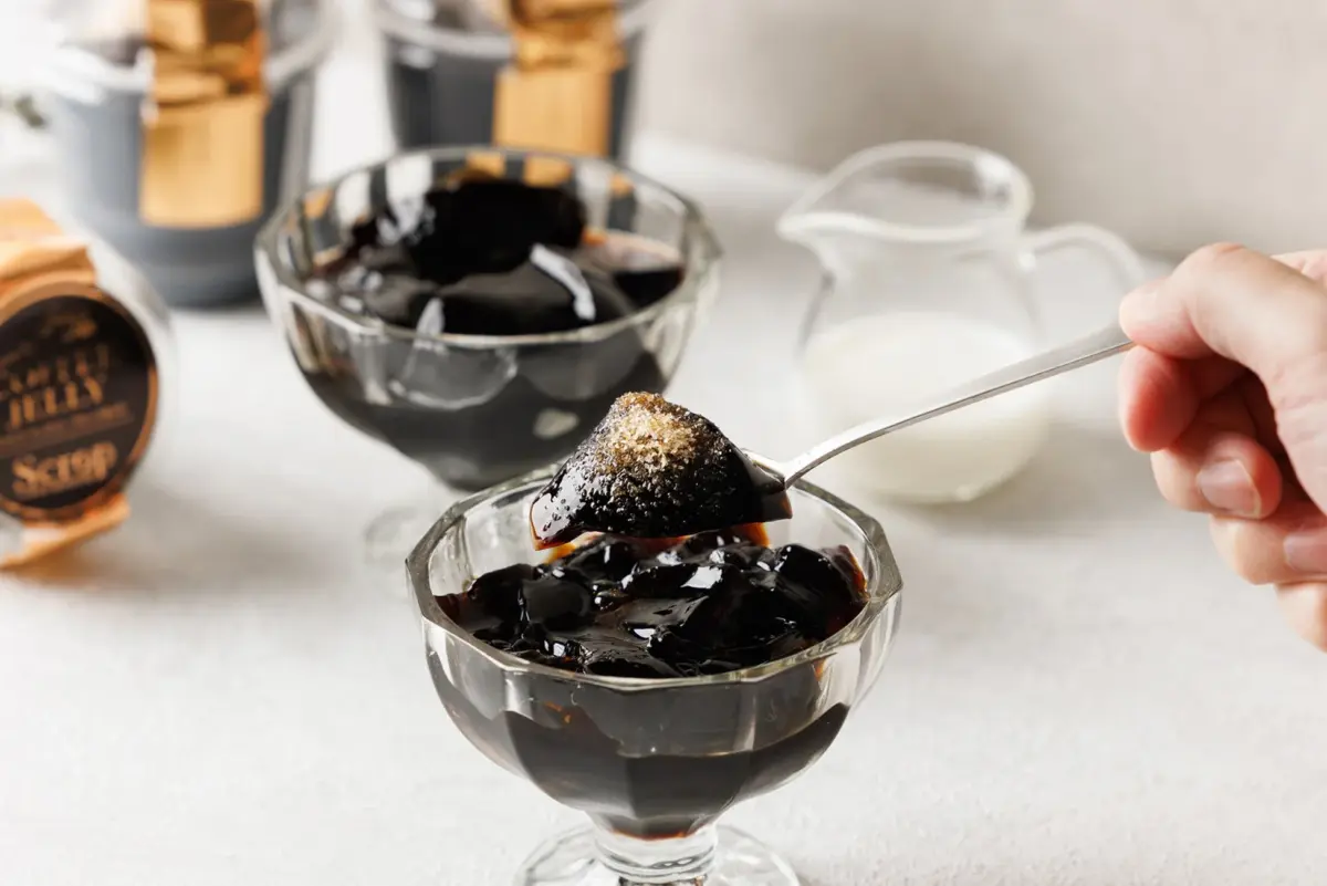 コーヒーゼリーのクローズアップ