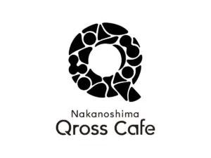 Nakanoshima Cross Cafe logo a black circular mosaic forming a stylized Q with the text beneath