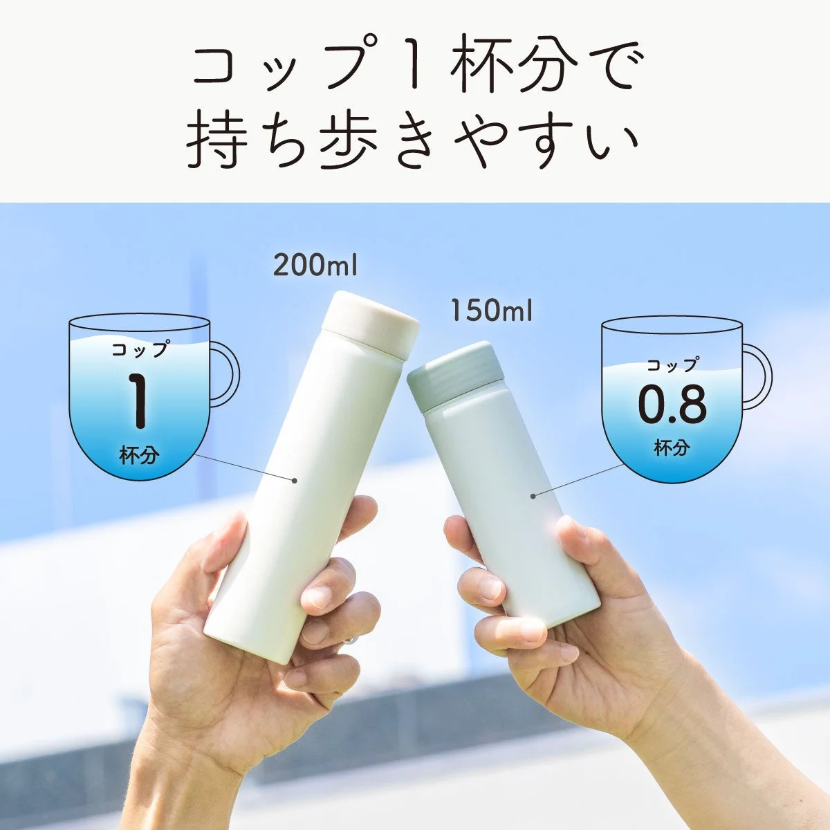 コップ1杯分で持ち歩きやすい