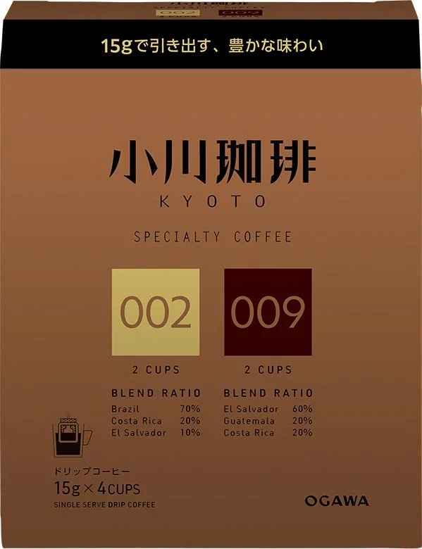 小川珈琲 スペシャルティコーヒーブレンド アソートセット ドリップコーヒー4杯分のパッケージ