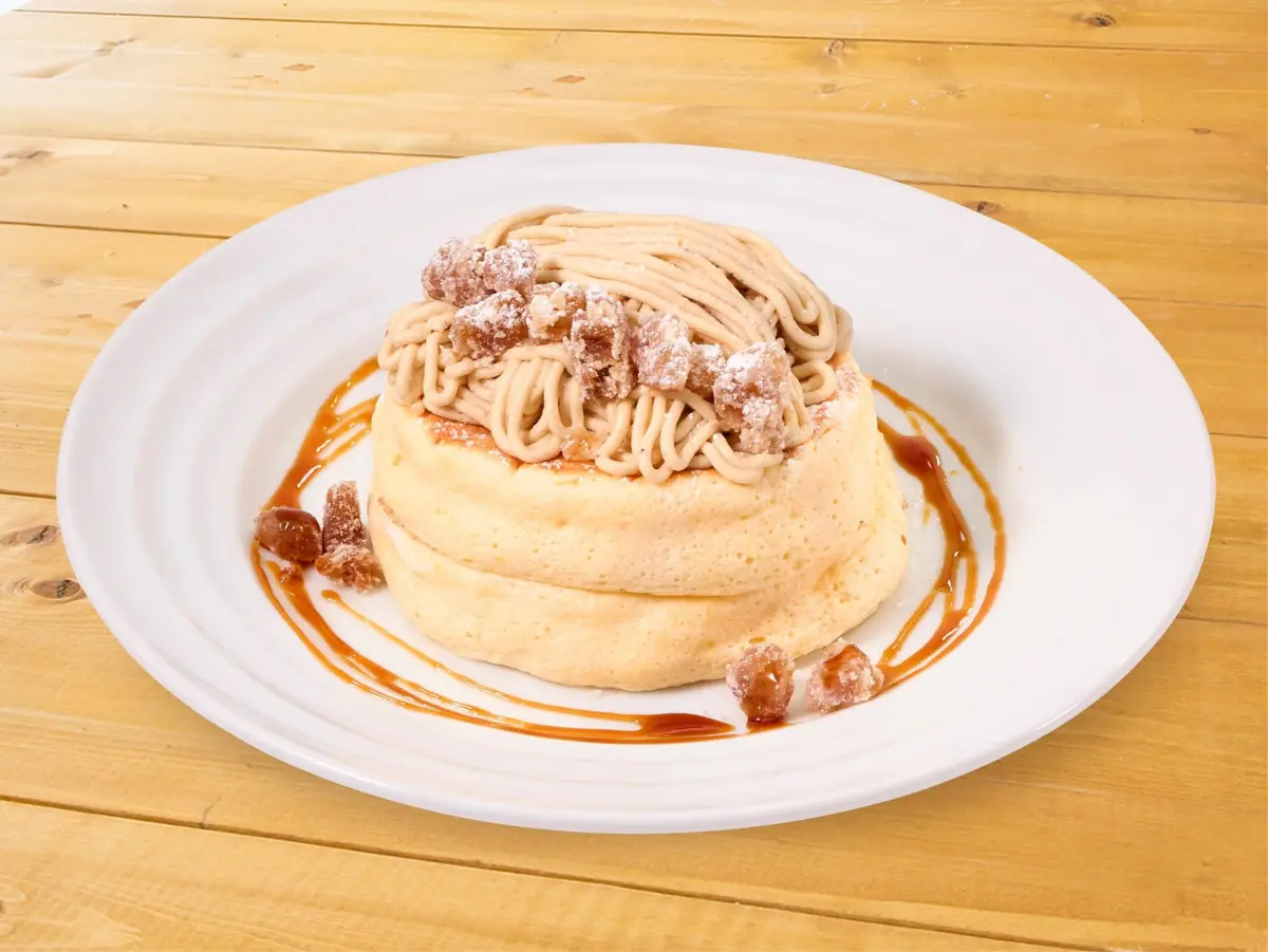 和栗クリームのリコッタパンケーキ