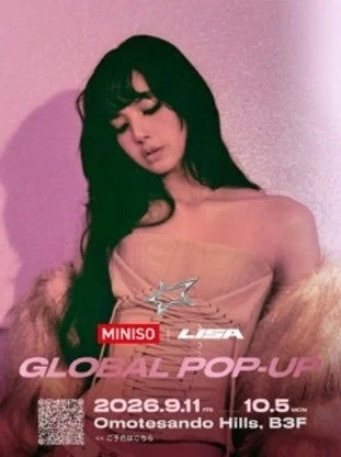 MINISO LISA GLOBAL POP-UPストアの広告