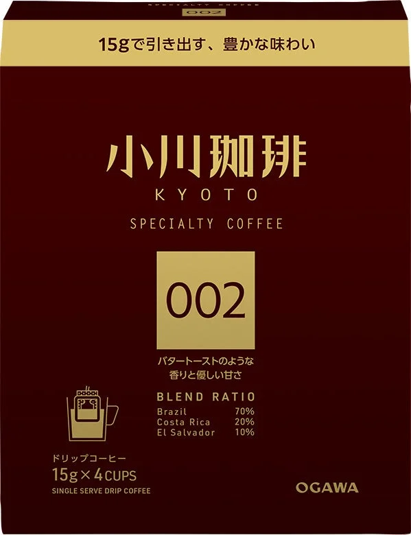 小川珈琲 スペシャルティコーヒーブレンド002 ドリップコーヒー4杯分のパッケージ