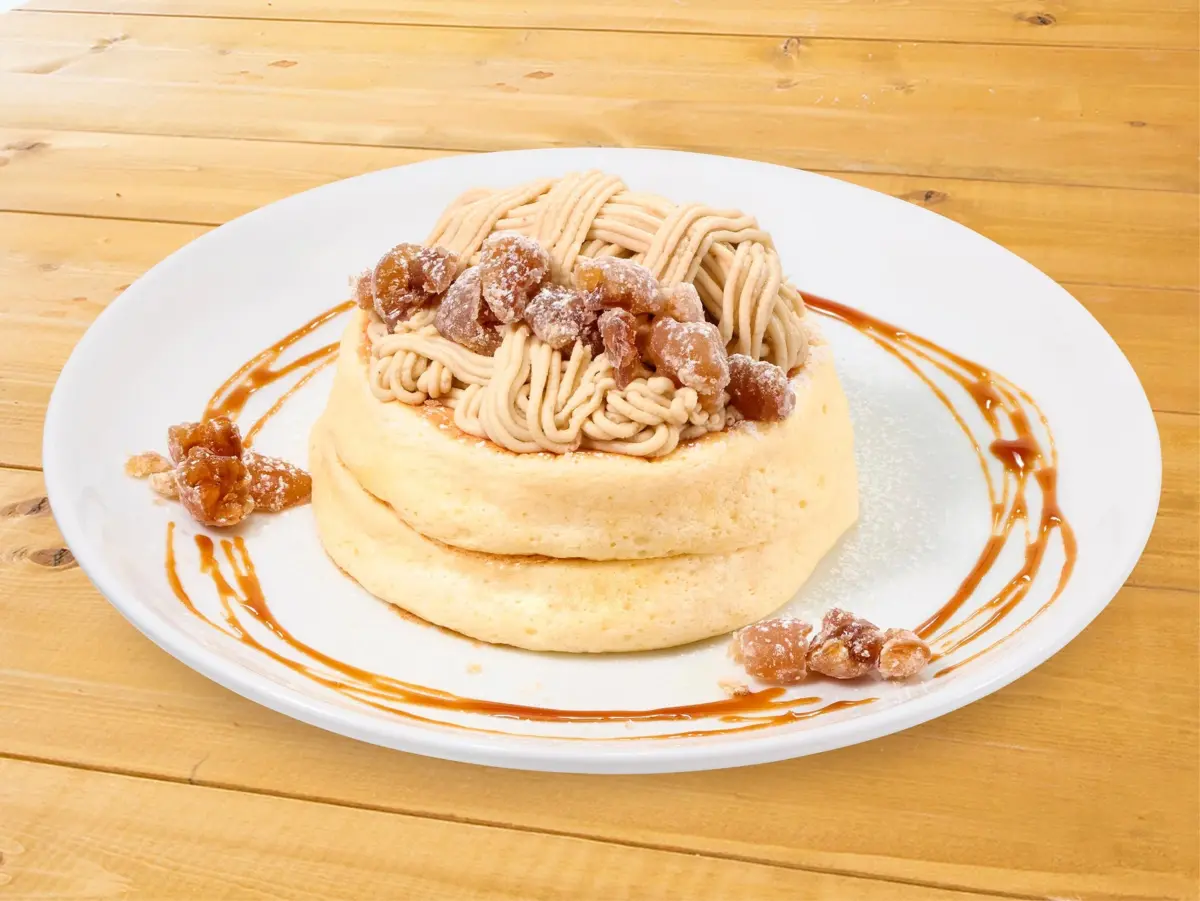 和栗クリームのリコッタパンケーキ